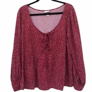 Ava& Viv Romantic Cottagecore ruffle blouse 1X
